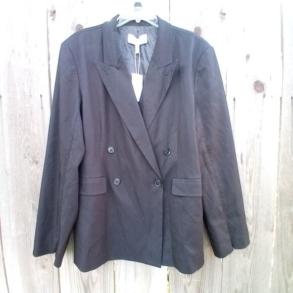 Derek Lam 10 Crosby Suit Womens Sz 14 Black Button Closure Zip Long Sleeve New - Picture 1 of 13